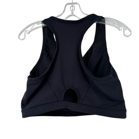 Sports Bra Black Racerback Womens Size 24W Keyhole Back Detail Removable Padding - Picture 1 of 5